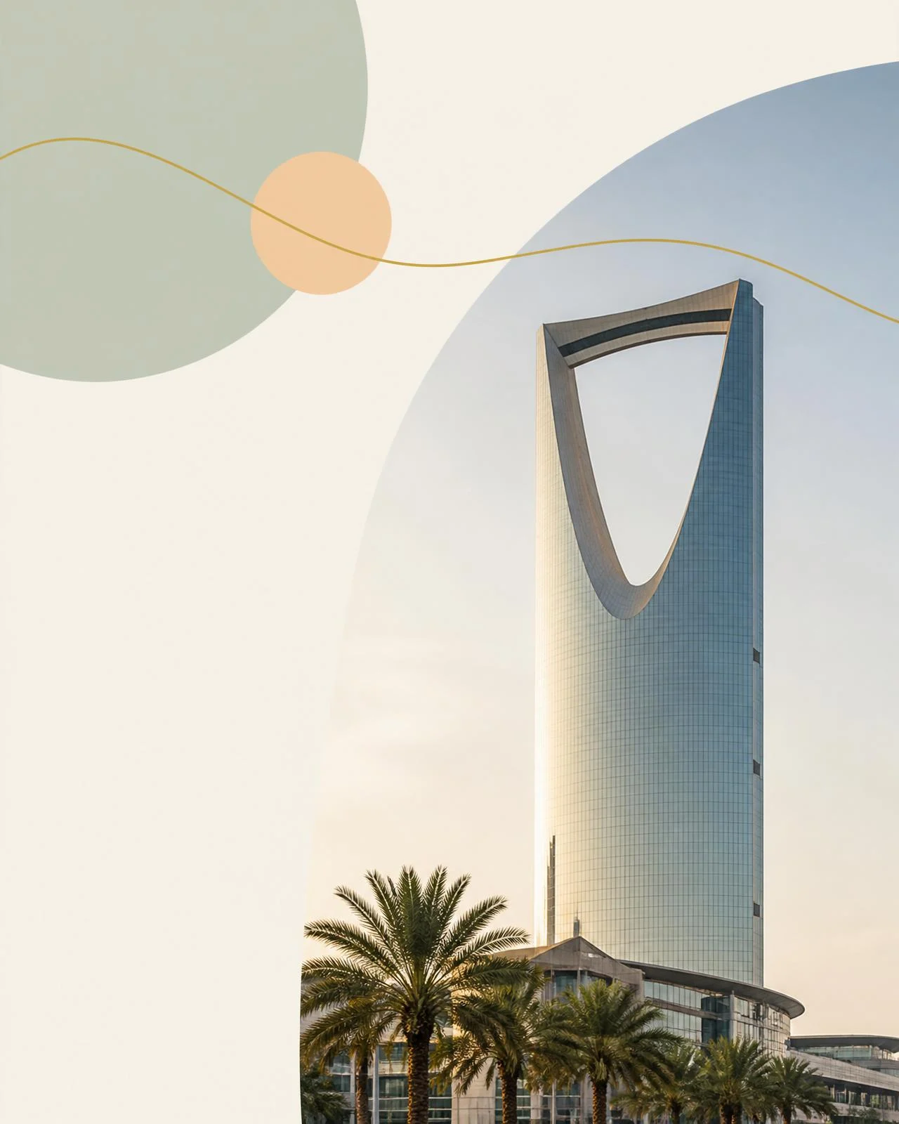 Riyadh Kingdom Tower at golden hour