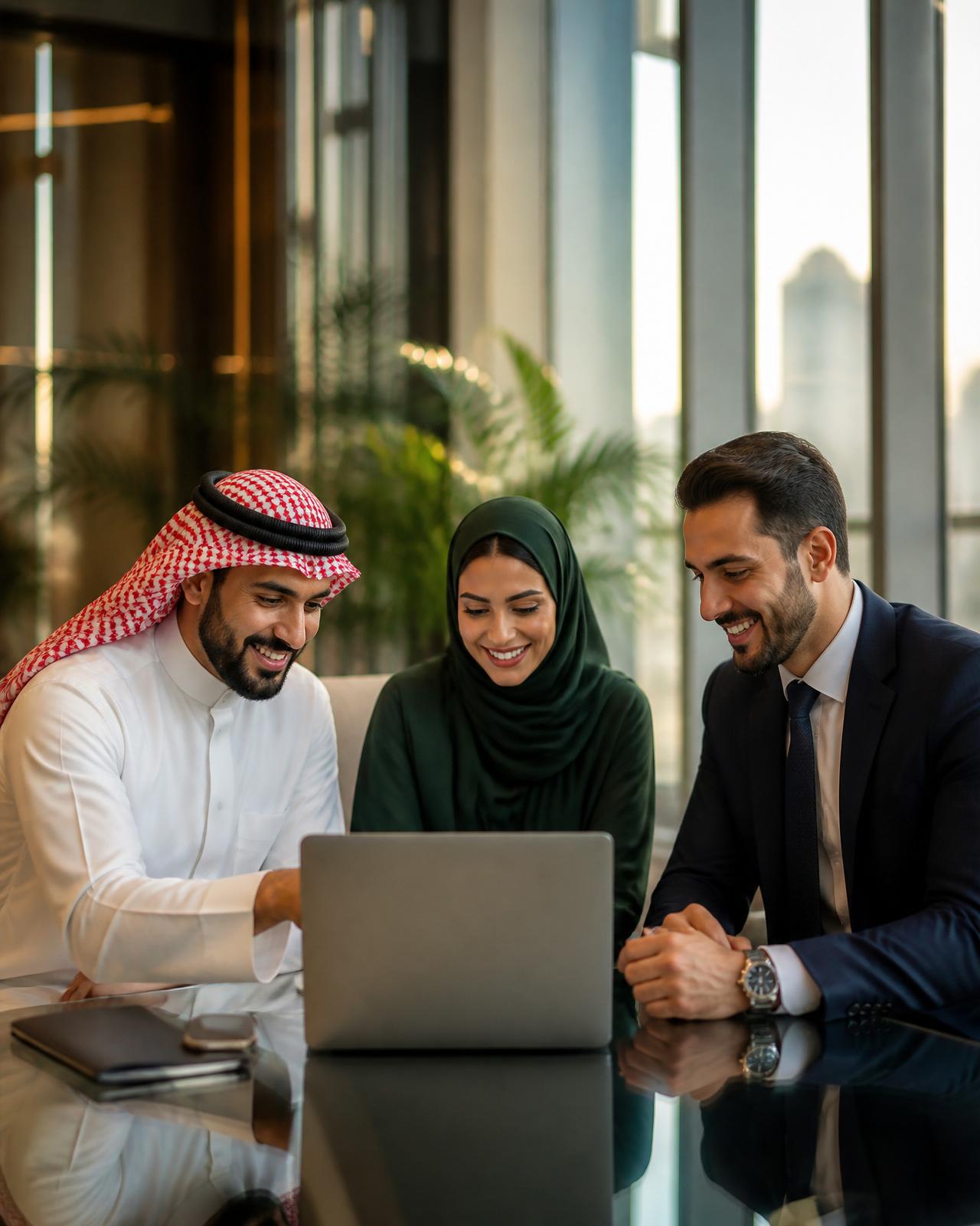 Tauzeef consultants collaborating with a client team in Jeddah